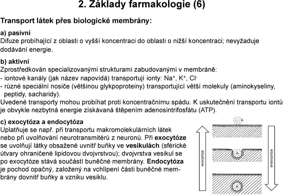 glykpoproteiny) transportující větší molekuly (aminokyseliny, peptidy, sacharidy). Uvedené transporty mohou probíhat proti koncentračnímu spádu.