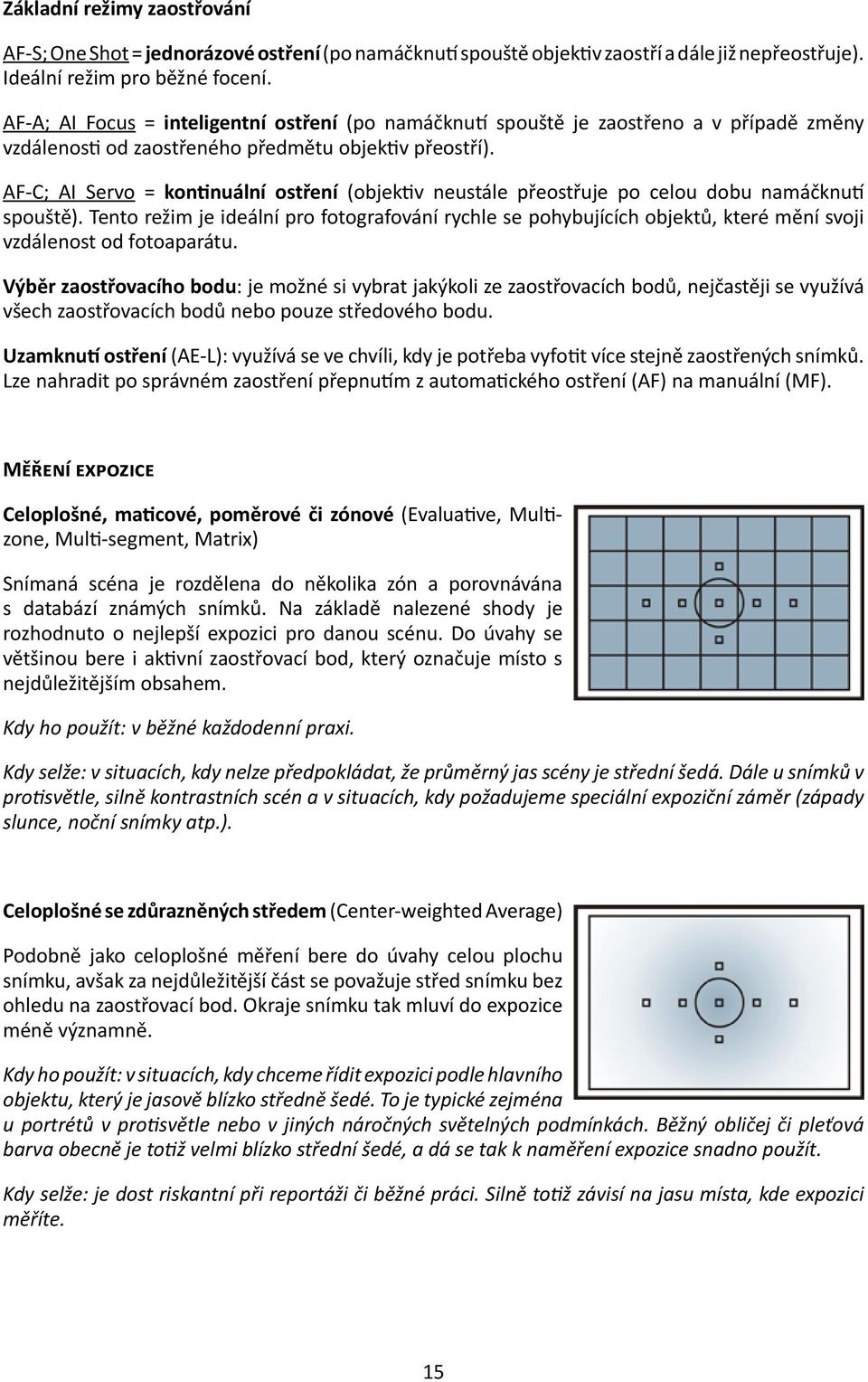 AF-C; AI Servo = kontinuální ostření (objektiv neustále přeostřuje po celou dobu namáčknutí spouště).