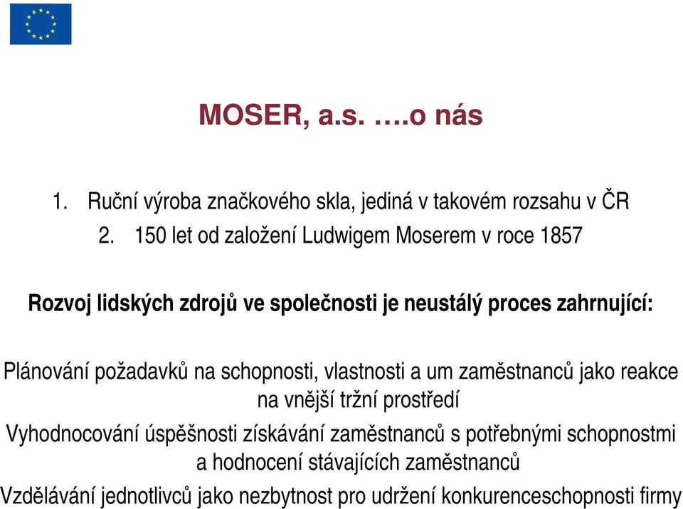 Plánování požadavků na schopnosti, vlastnosti a um zaměstnanců jako reakce na vnější tržní prostředí Vyhodnocování