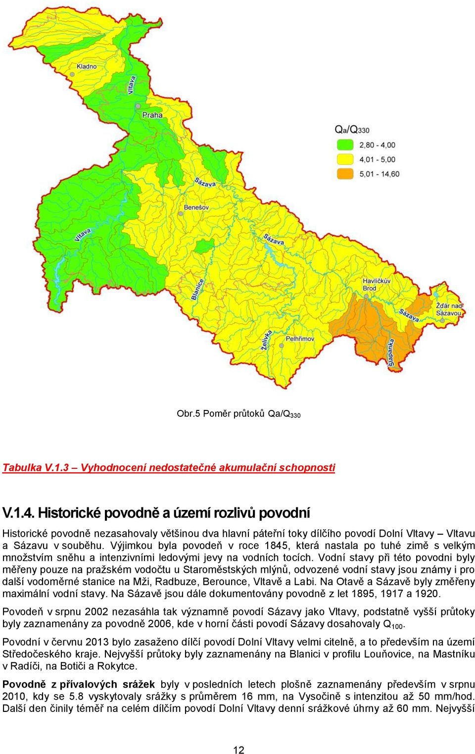 Výjimkou byla povodeň v roce 1845, která nastala po tuhé zimě s velkým množstvím sněhu a intenzivními ledovými jevy na vodních tocích.