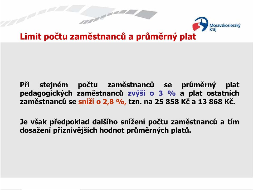 zaměstnanců se sníží o 2,8 %, tzn. na 25 858 Kč a 13 868 Kč.