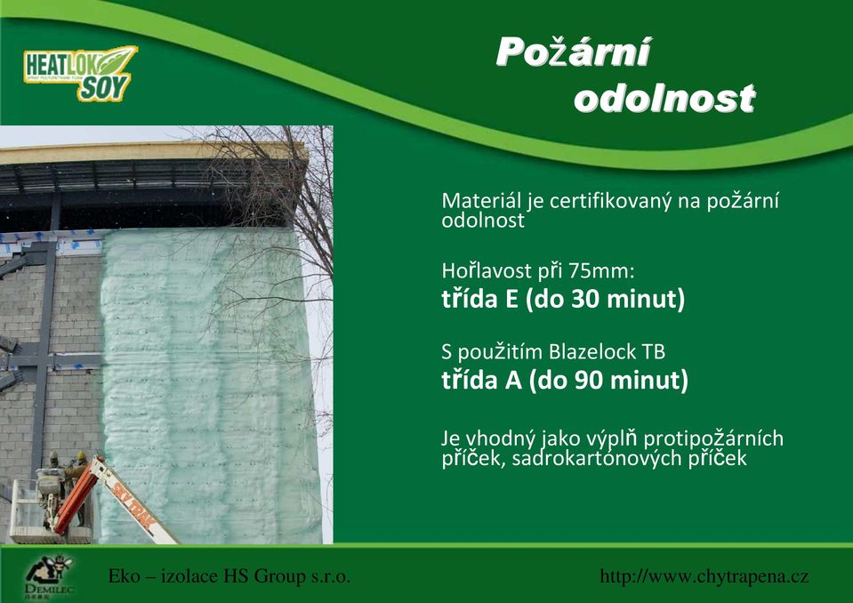 minut) S použitím Blazelock TB třída A (do 90 minut)