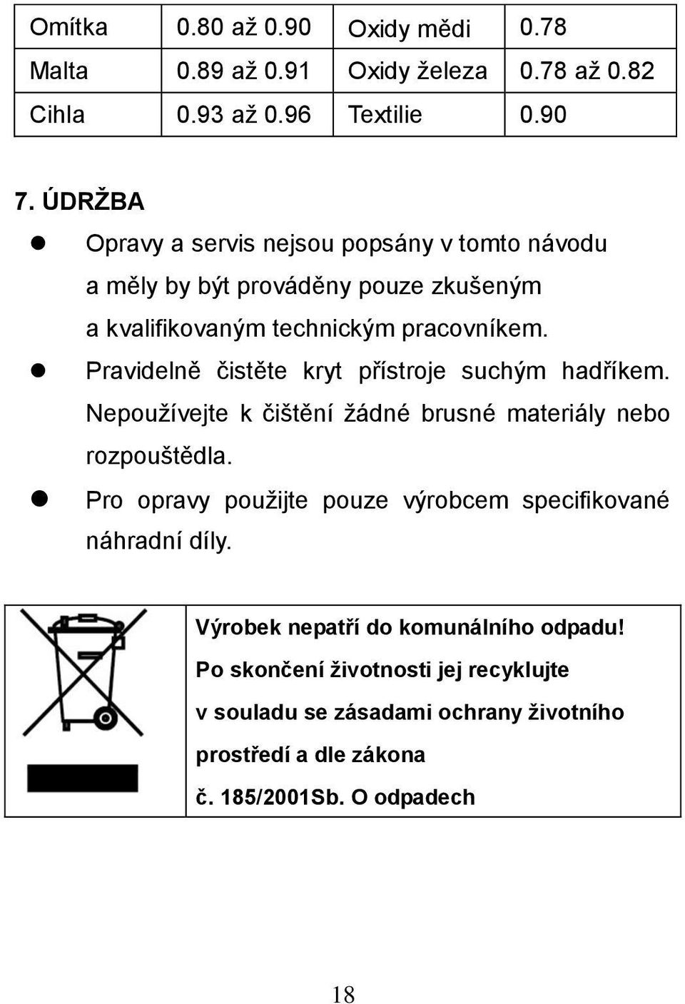 Pravidelně čistěte kryt přístroje suchým hadříkem. Nepoužívejte k čištění žádné brusné materiály nebo rozpouštědla.