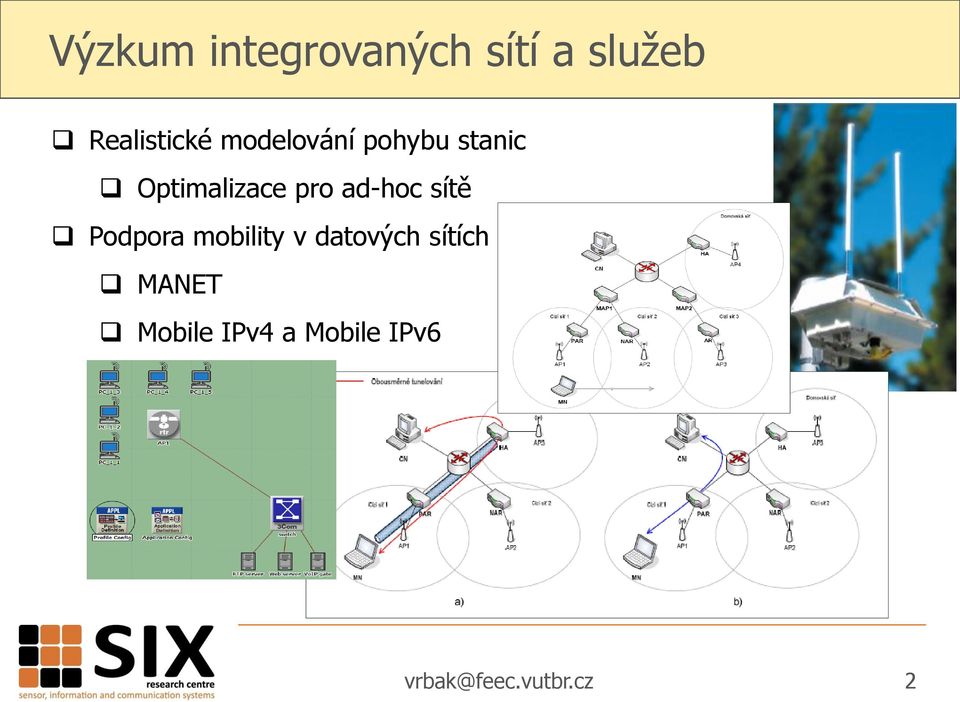 ad-hoc sítě Podpora mobility v datových sítích