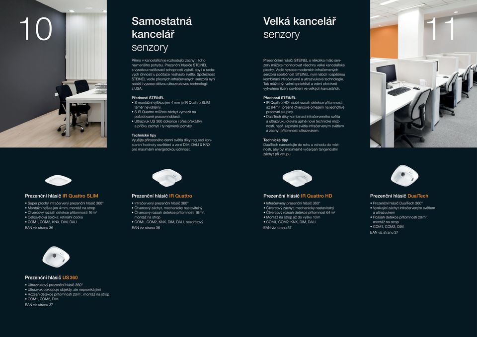 Společnost STEINEL vedle přesných infračervených senzorů nyní nabízí i vysoce citlivou ultrazvukovou technologii z USA.