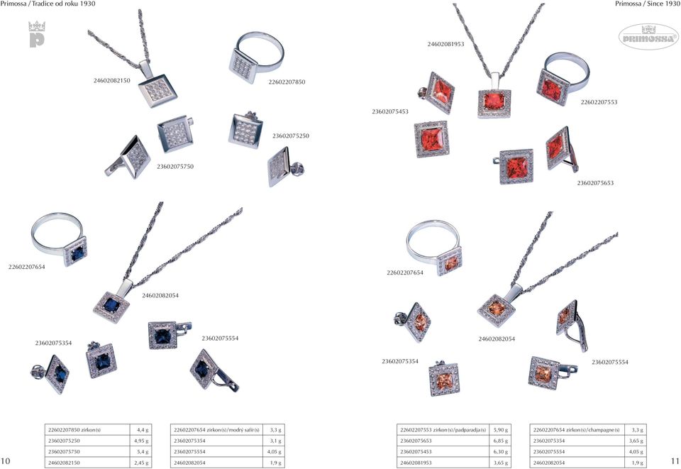 safír (s) 3,3 g 22602207553 zirkon (s) / padparadja (s) 5,90 g 22602207654 zirkon (s) / champagne (s) 3,3 g 23602075250 4,95 g 23602075354 3,1 g 23602075653