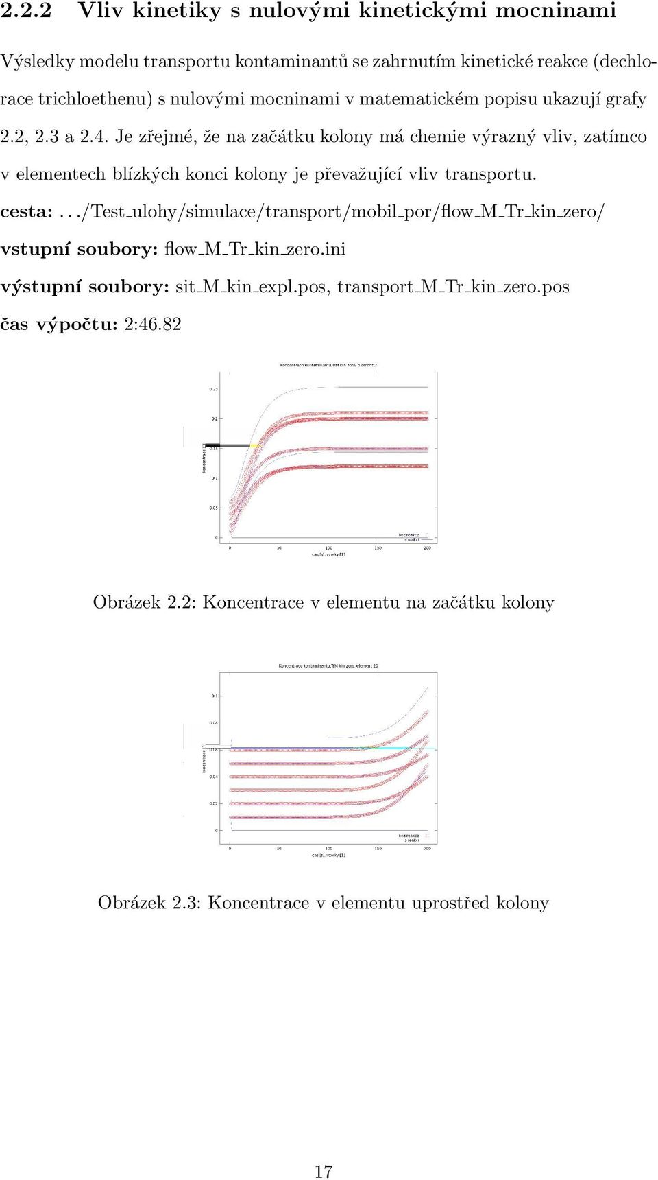 Je zřejmé, že na začátku kolony má chemie výrazný vliv, zatímco v elementech blízkých konci kolony je převažující vliv transportu. cesta:.