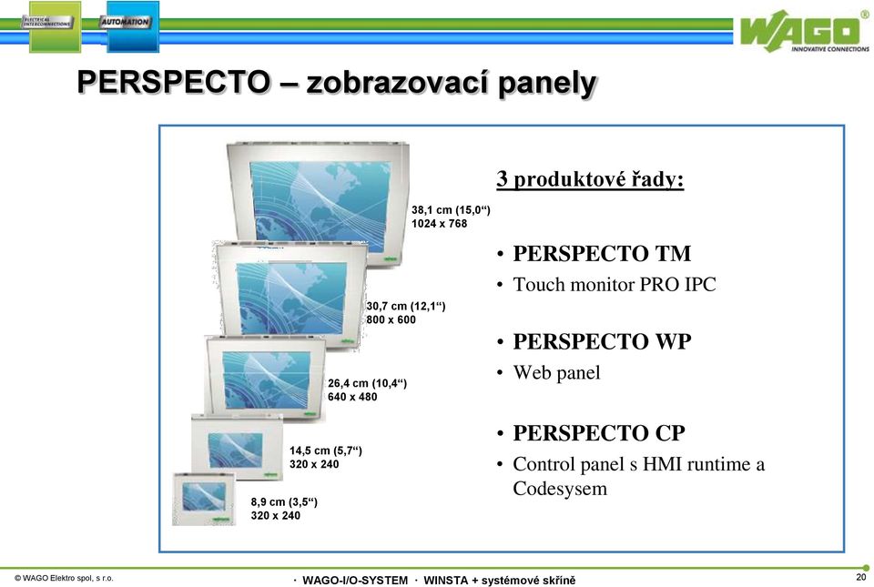x 600 6,4 cm (10,4 ) 640 x 480 PERSPECTO TM Touch monitor PRO IPC