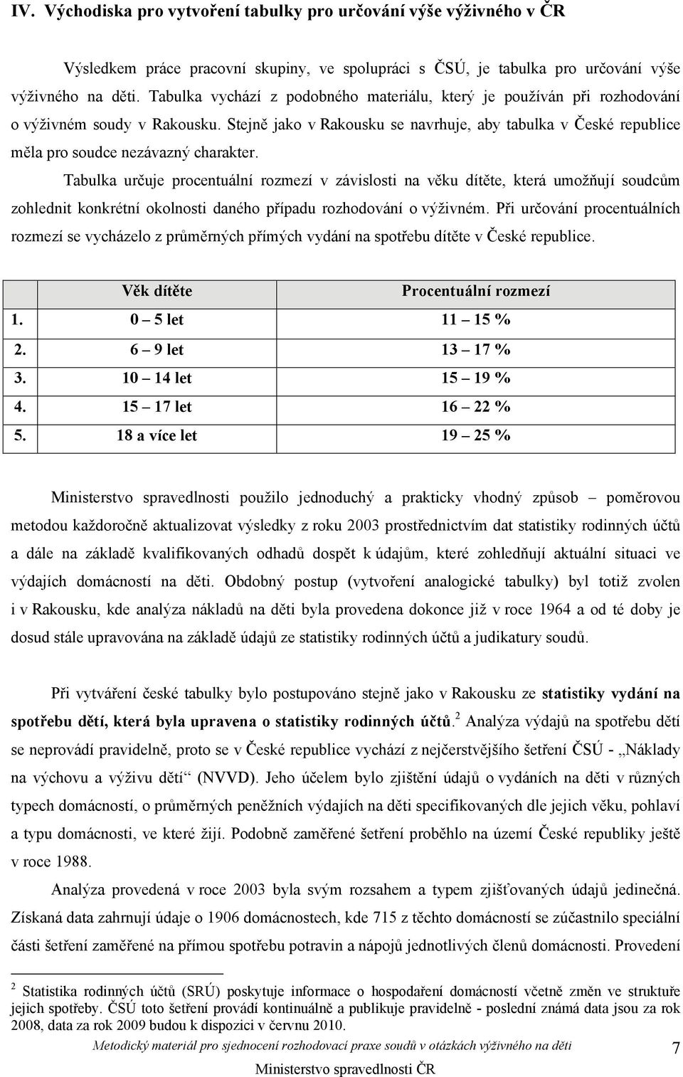 Stejně jako v Rakousku se navrhuje, aby tabulka v České republice měla pro soudce nezávazný charakter.