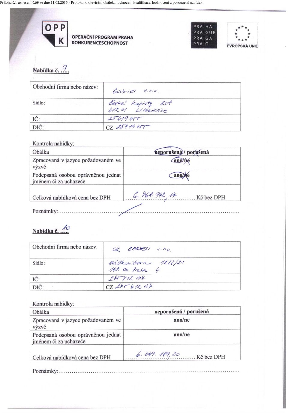 2015 - Protokol o otevírání