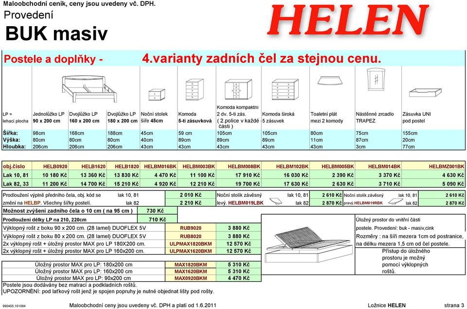 Komoda široká Toaletní plát Nástěnné zrcadlo Zásuvka UNI lehací plocha 90 x 200 cm 160 x 200 cm 180 x 200 cm šíře 45cm 5-ti zásuvková ( 2.