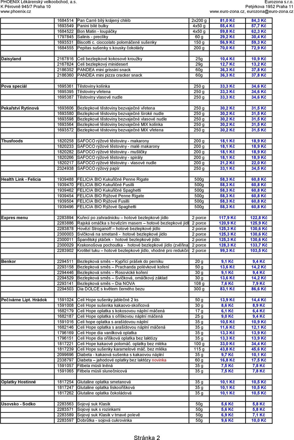 cioccolato polomáčené sušenky 150 g 56,9 Kč 59,3 Kč 1684555 Pepitas sušenky s kousky čokolády 200 g 70,0 Kč 72,9 Kč Daisyland 2167816 Celi bezlepkové kokosové kroužky 25g 10,4 Kč 10,9 Kč 2167824 Celi