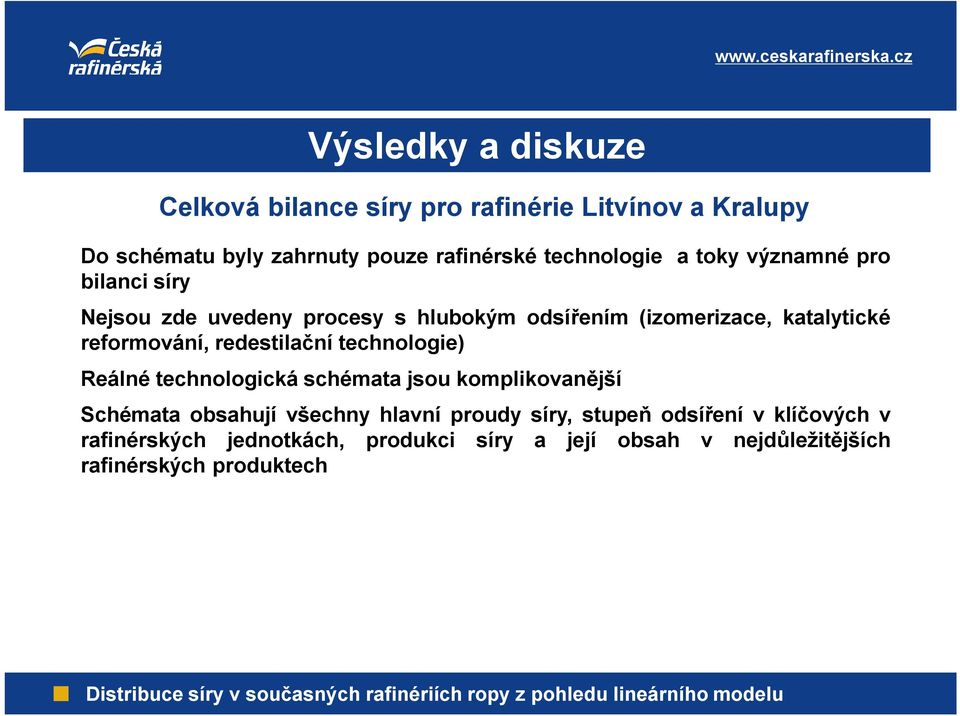 reformování, redestilační technologie) Reálné technologickáschémata jsou komplikovanější Schémata obsahují všechny hlavní