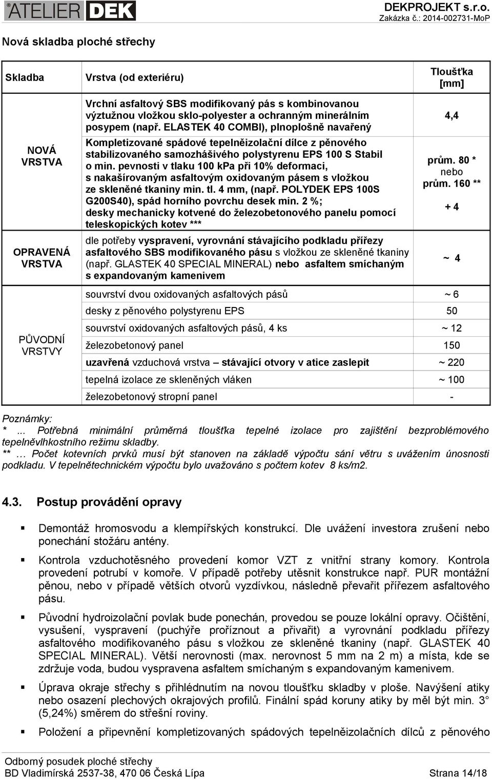 min. pevnosti v tlaku 100 kpa při 10% deformaci, s nakašírovaným asfaltovým oxidovaným pásem s vložkou ze skleněné tkaniny min. tl. 4 mm, (např.