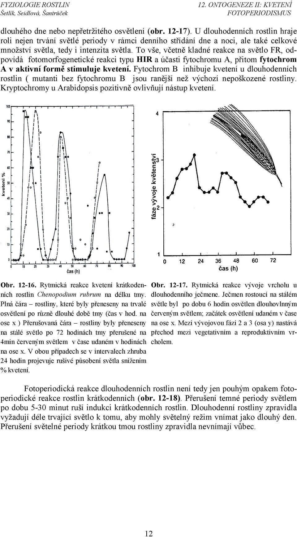 To vše, včetně kladné reakce na světlo FR, odpovídá fotomorfogenetické reakci typu HIR a účasti fytochromu A, přitom fytochrom A v aktivní formě stimuluje kvetení.