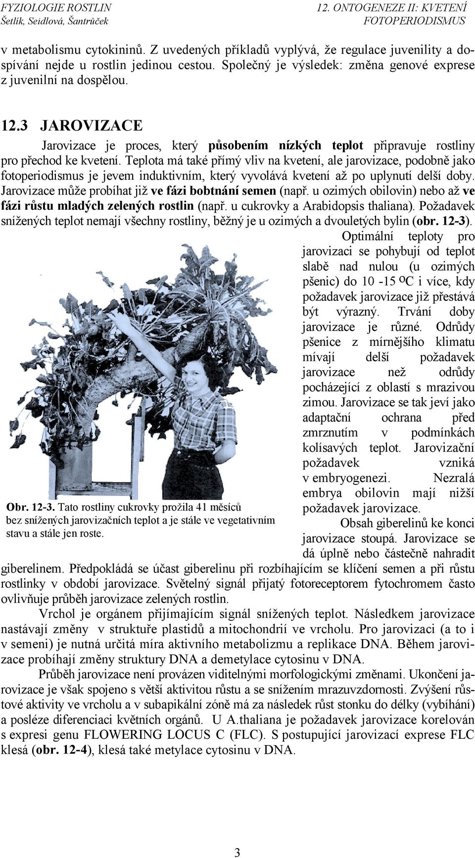 Teplota má také přímý vliv na kvetení, ale jarovizace, podobně jako fotoperiodismus je jevem induktivním, který vyvolává kvetení až po uplynutí delší doby.