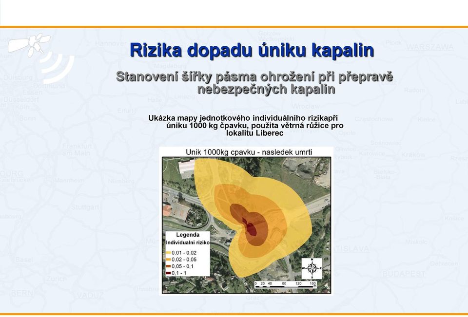 mapy jednotkového individuálního rizikapři úniku