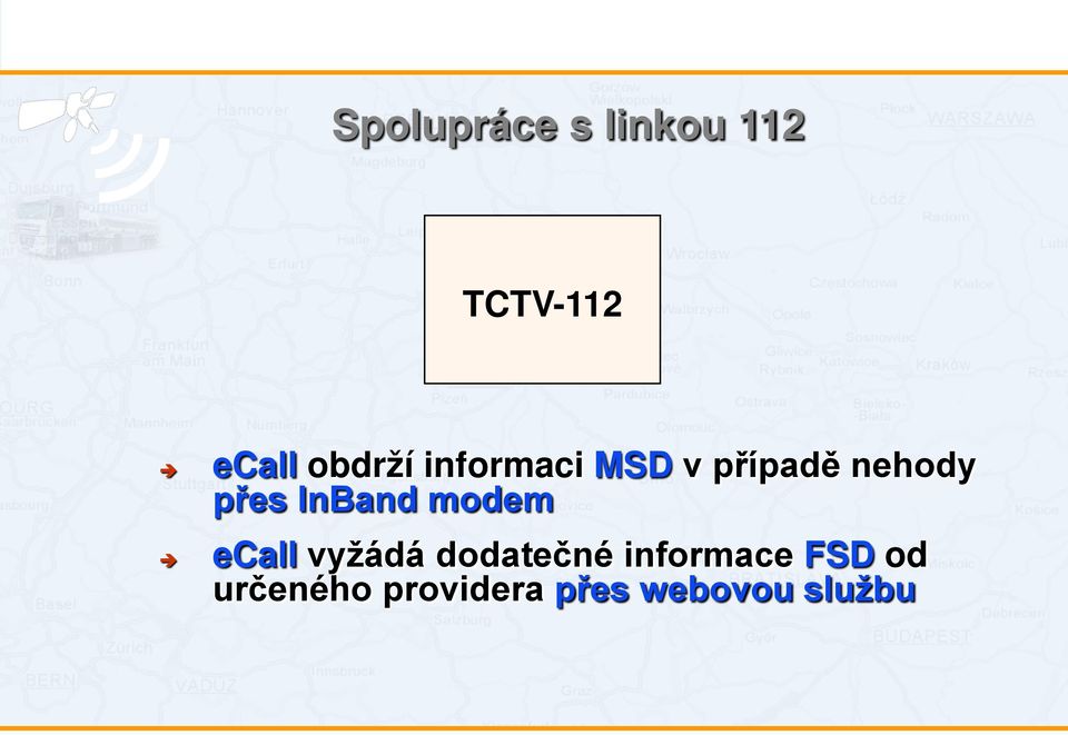 InBand modem ecall vyžádá dodatečné