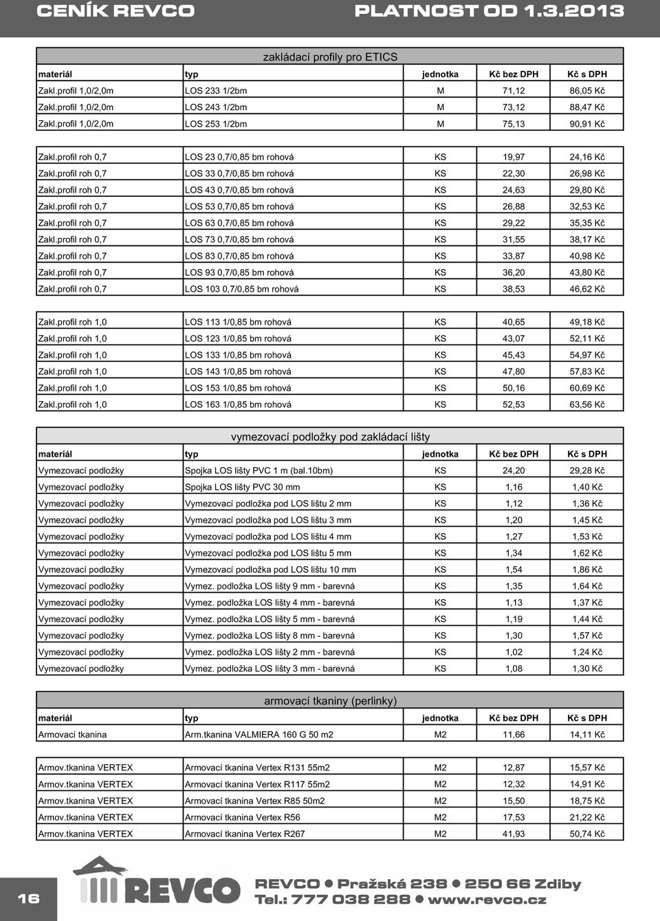 profil roh 0,7 LOS 23 0,7/0,85 bm rohová LOS 33 0,7/0,85 bm rohová LOS 43 0,7/0,85 bm rohová LOS 53 0,7/0,85 bm rohová LOS 63 0,7/0,85 bm rohová LOS 73 0,7/0,85 bm rohová LOS 83 0,7/0,85 bm rohová