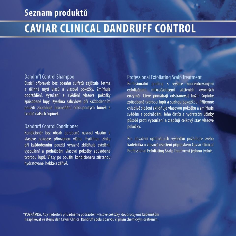 Dandruff Control Conditioner Kondicionér bez obsah parabenů navrací vlasům a vlasové pokožce přirozenou vláhu.