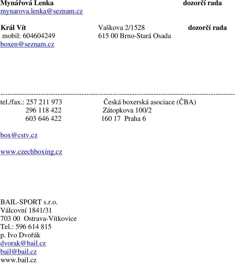 cz -------------------------------------------------------------------------------------------------- tel./fax.