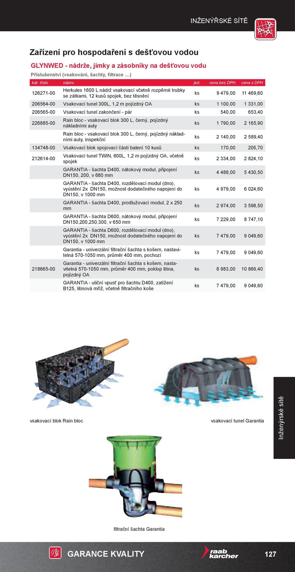 226885-00 Rain bloc - vsakovací blok 300 L, černý, pojízdný nákladními auty ks 1 790,00 2 165,90 Rain bloc - vsakovací blok 300 L, černý, pojízdný nákladními auty, inspekční ks 2 140,00 2 589,40