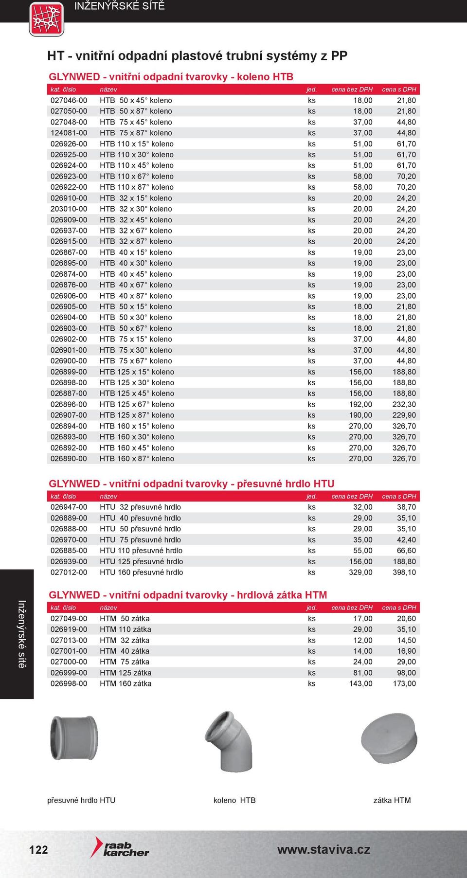 51,00 61,70 026923-00 HTB 110 x 67 koleno ks 58,00 70,20 026922-00 HTB 110 x 87 koleno ks 58,00 70,20 026910-00 HTB 32 x 15 koleno ks 20,00 24,20 203010-00 HTB 32 x 30 koleno ks 20,00 24,20 026909-00