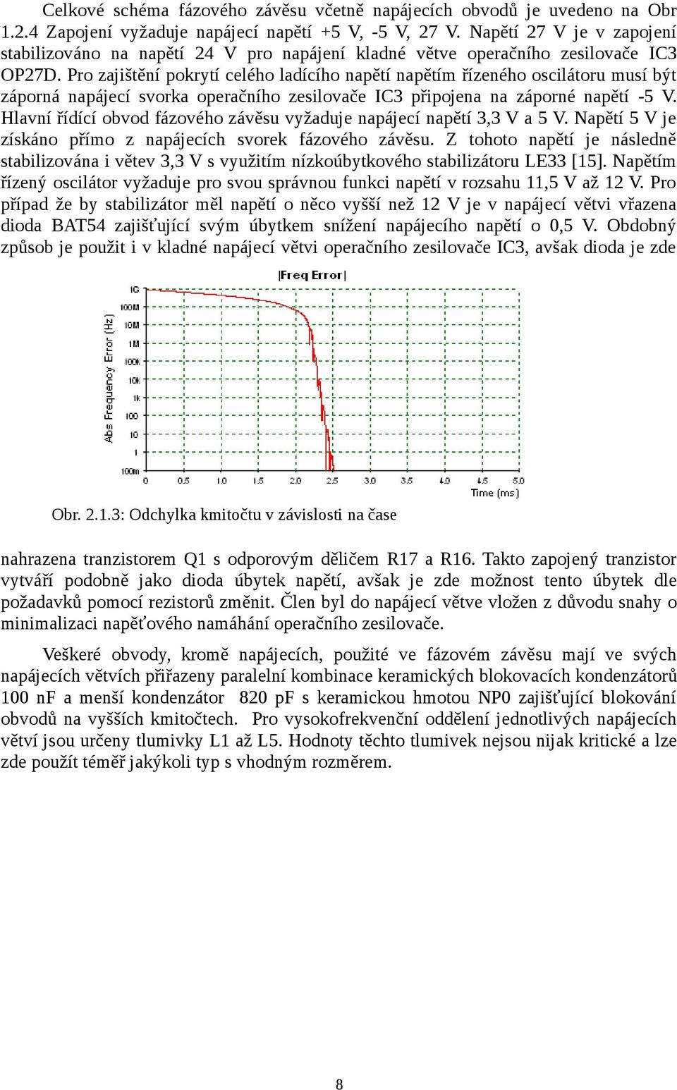 Pro zajištění pokrytí celého ladícího napětí napětím řízeného oscilátoru musí být záporná napájecí svorka operačního zesilovače IC3 připojena na záporné napětí -5 V.