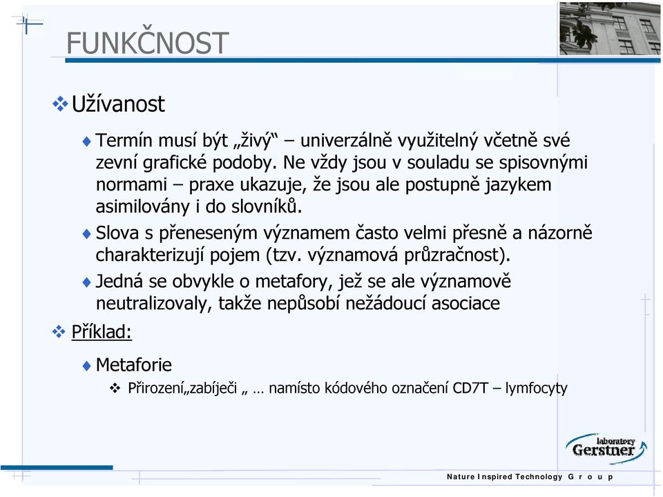 Slova s přeneseným významem často velmi přesně a názorně charakterizují pojem (tzv. významová průzračnost).