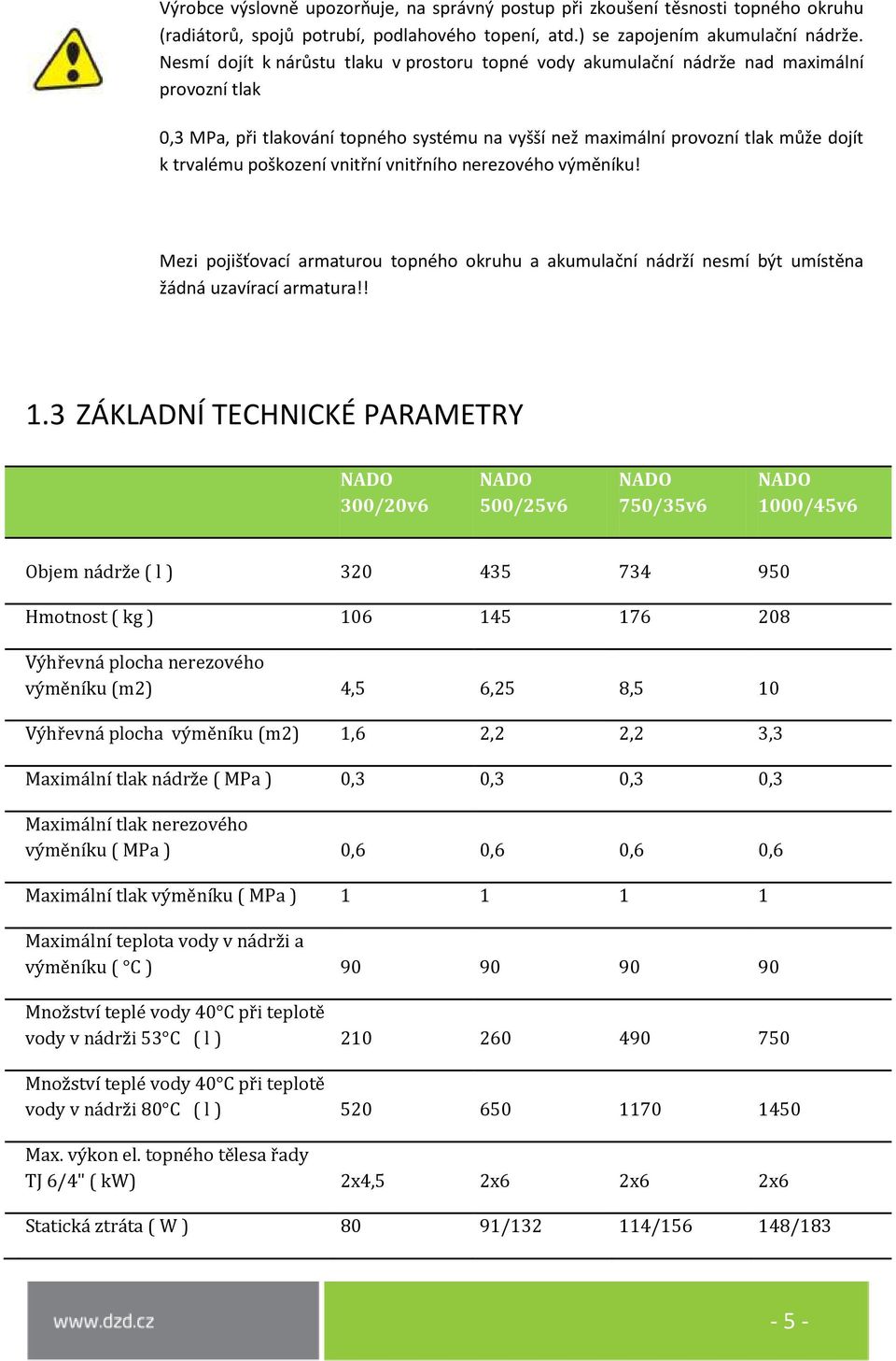 poškození vnitřní vnitřního nerezového výměníku! Mezi pojišťovací armaturou topného okruhu a akumulační nádrží nesmí být umístěna žádná uzavírací armatura!! 1.