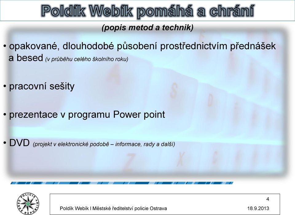 školního roku) pracovní sešity prezentace v programu Power