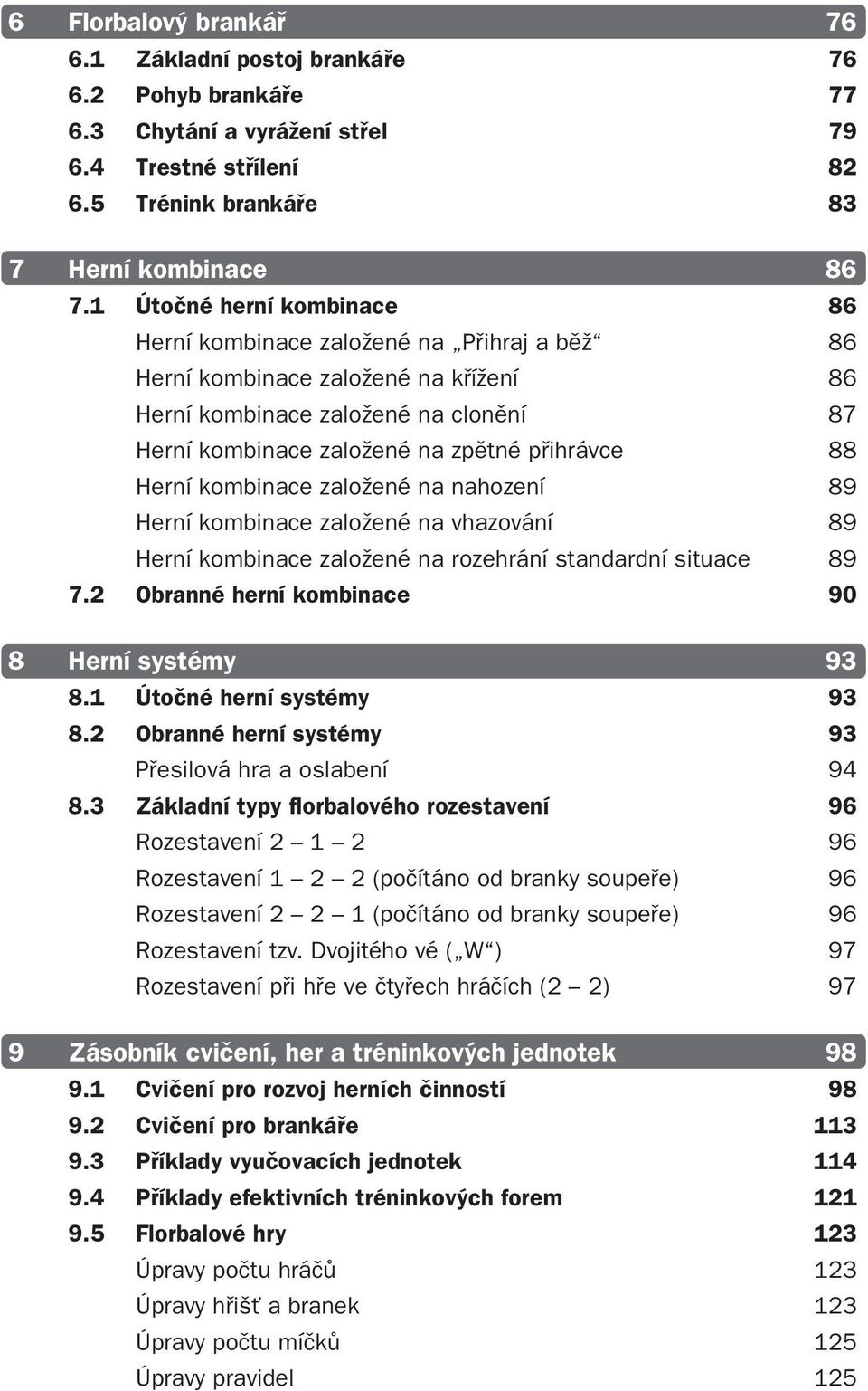 Herní kombinace založené na nahození 89 Herní kombinace založené na vhazování 89 Herní kombinace založené na rozehrání standardní situace 89 7.2 Obranné herní kombinace 90 8 Herní systémy 93 8.