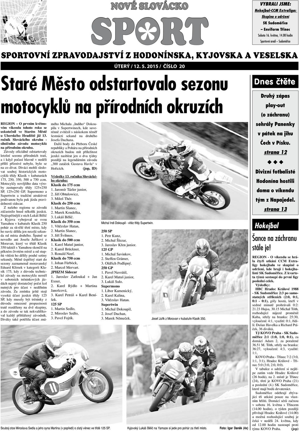 Uherského Hradiště již 13. ročník Slováckého okruhu - silničního závodu motocyklů na přírodním okruhu.