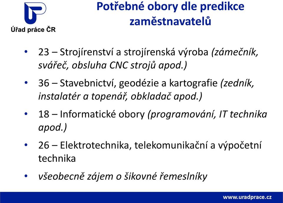 ) 36 Stavebnictví, geodézie a kartografie (zedník, instalatér a topenář, obkladač apod.