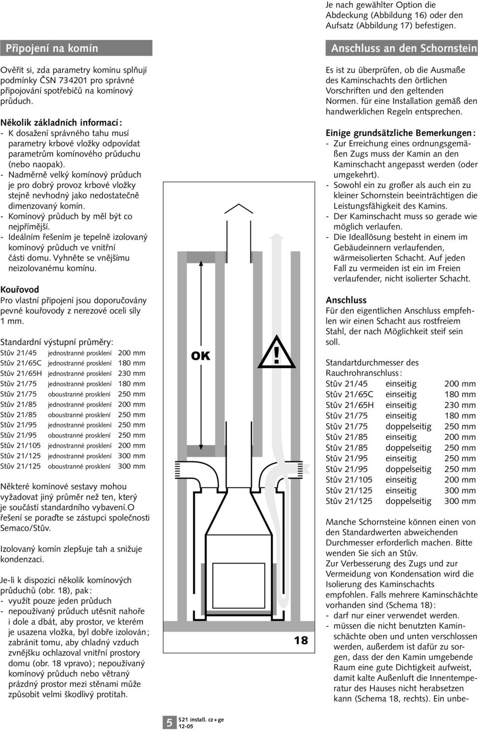 Několik základních informací : - K dosažení správného tahu musí parametry krbové vložky odpovídat parametrům komínového průduchu (nebo naopak).