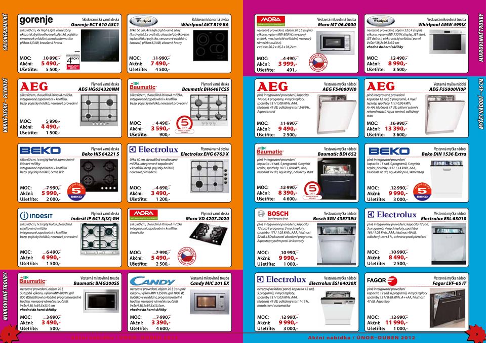 provedení, objem 20 l, 5 stupňů výkonu, výkon MW 800 W, nerezový vnitřek, mechanické ovládání, nerezový rámeček součástí, v x š x h: 26,2 x 45,2 x 36,2 cm nerezové provedení, objem 22 l, 4 stupně