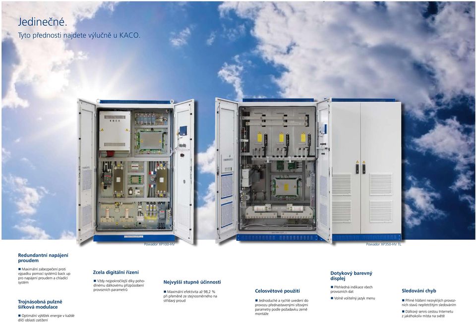 výtěžek energie v každé dílčí oblasti zatížení Zcela digitální řízení Vždy nejpokročilejší díky pohodlnému dálkovému přizpůsobení provozních parametrů Nejvyšší stupně účinnosti Maximální efektivita