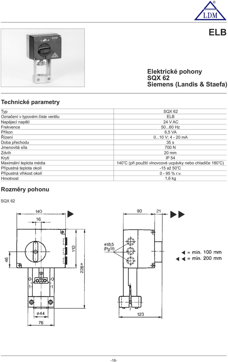 Přípustná teplta klí Přípustná vlhkst klí Hmtnst SQX 62 ELB 24 V AC 50...60 Hz 6,5 VA 0.