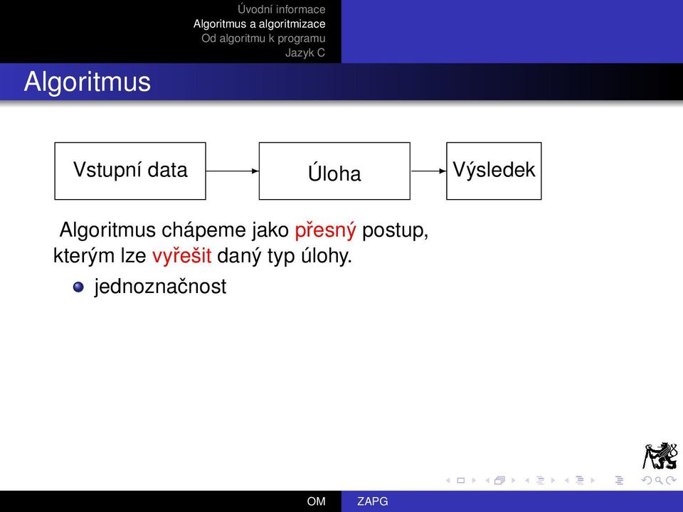 chápeme jako přesný postup, kterým