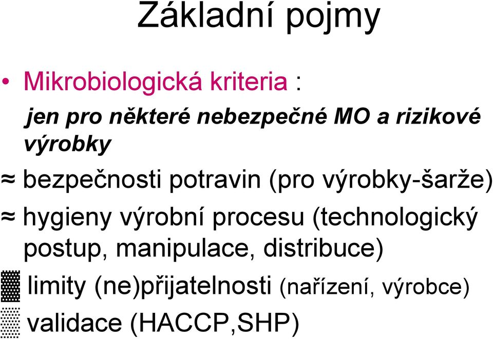 výrobky-šarže) hygieny výrobní procesu (technologický postup,