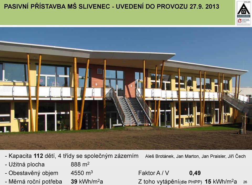 Marton, Jan Praisler, Jiří Čech - Užitná plocha 888 m 2 - Obestavěný objem