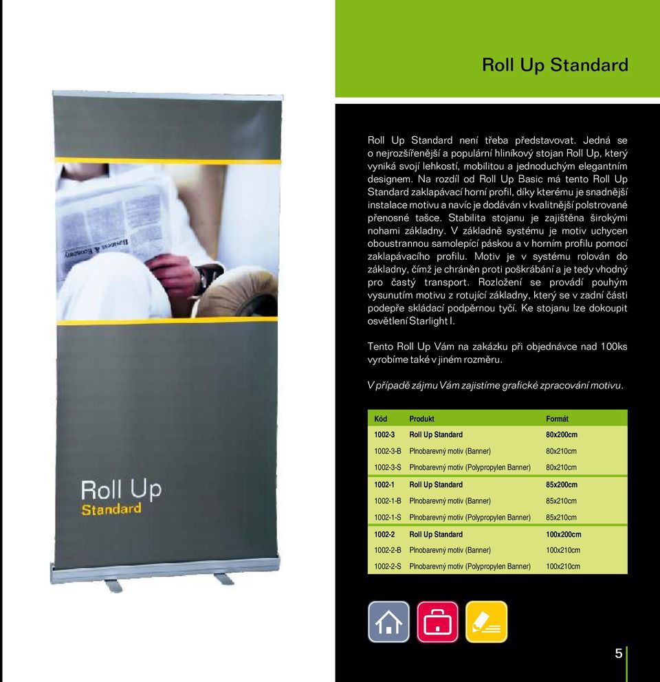 (Banner) 85x210cm 1002-1-S Plnobarevný motiv (Polypropylen Banner) 85x210cm 1002-2 Roll Up Standard