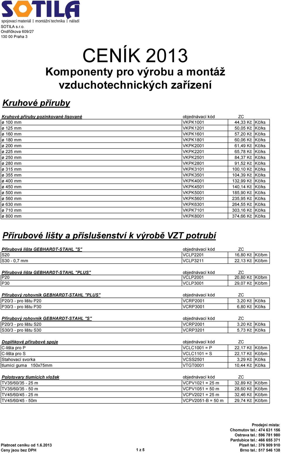 Kč Kč/ks ø 315 mm VKPK3101 100,10 Kč Kč/ks ø 355 mm VKPK3501 104,39 Kč Kč/ks ø 400 mm VKPK4001 132,99 Kč Kč/ks ø 450 mm VKPK4501 140,14 Kč Kč/ks ø 500 mm VKPK5001 185,90 Kč Kč/ks ø 560 mm VKPK5601