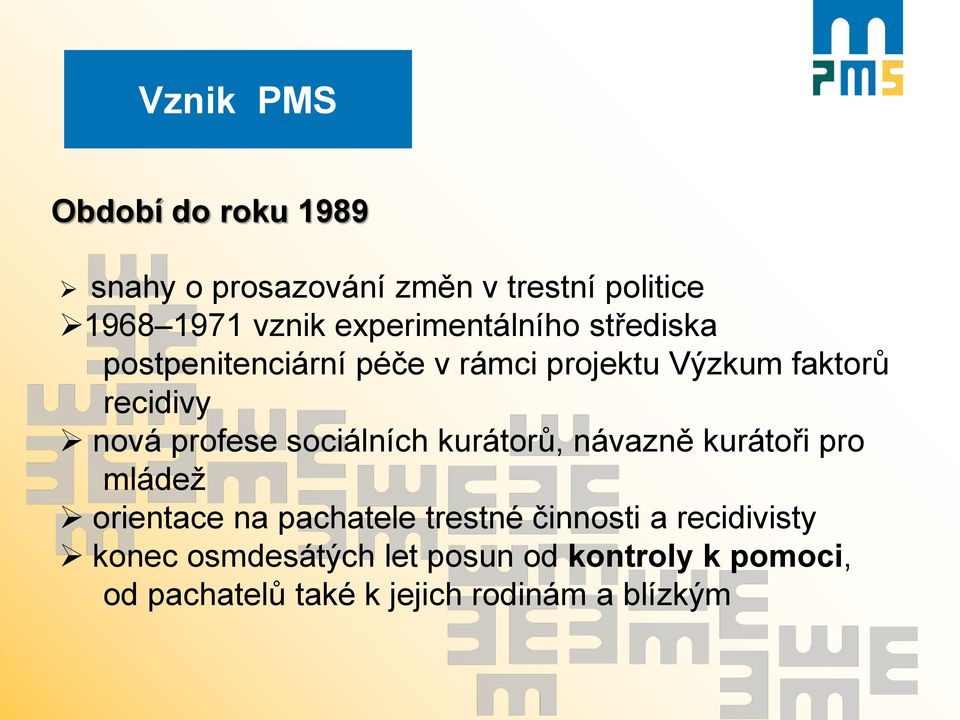 profese sociálních kurátorů, návazně kurátoři pro mládež orientace na pachatele trestné činnosti