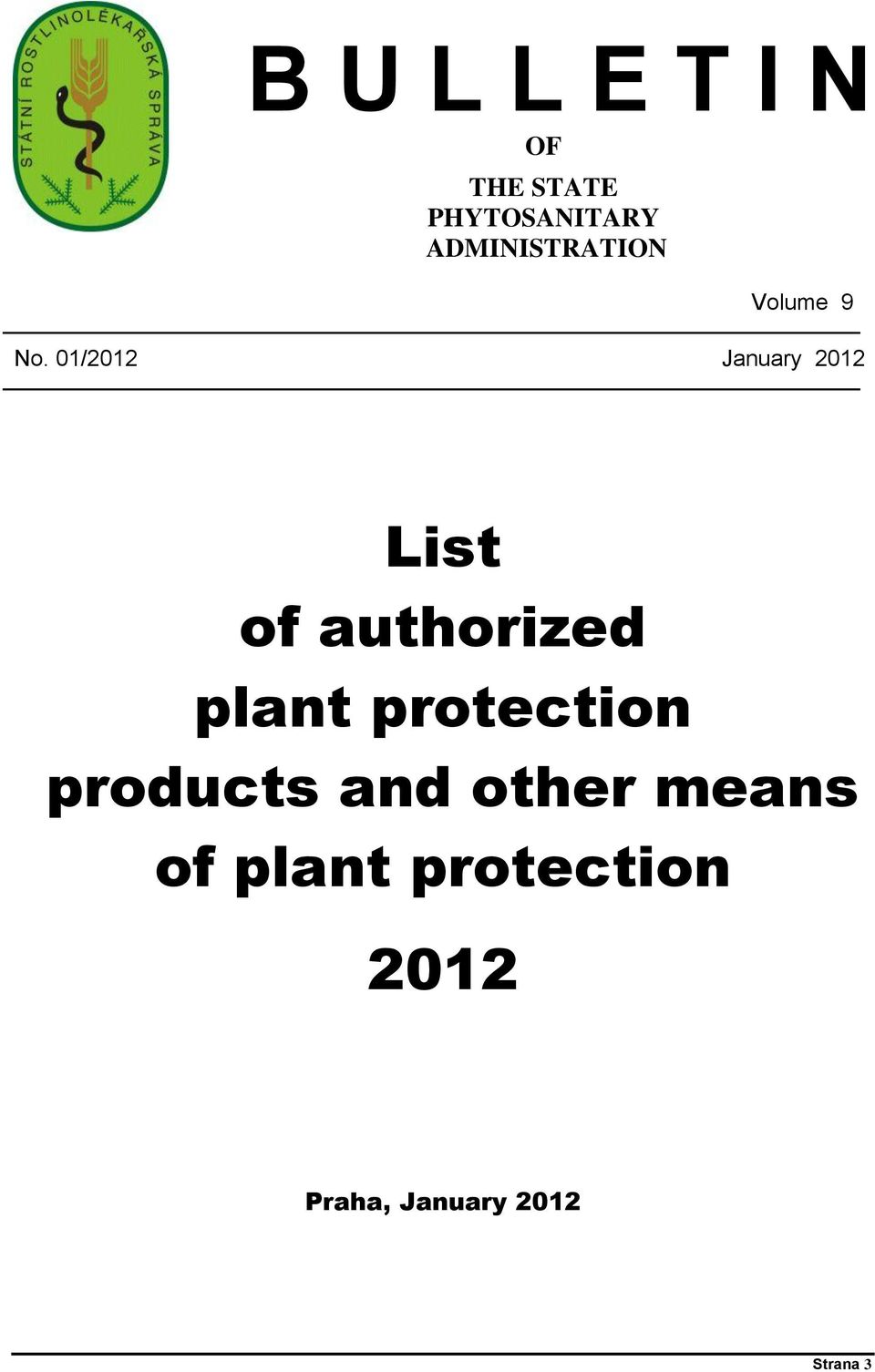 01/2012 January 2012 List of authorized plant