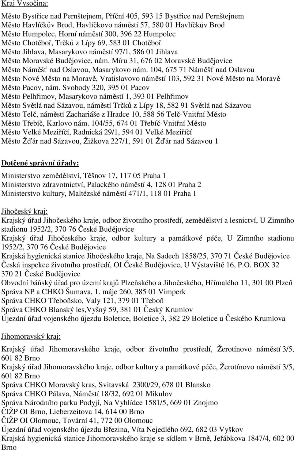 Míru 31, 676 02 Moravské Budějovice Město Náměšť nad Oslavou, Masarykovo nám.