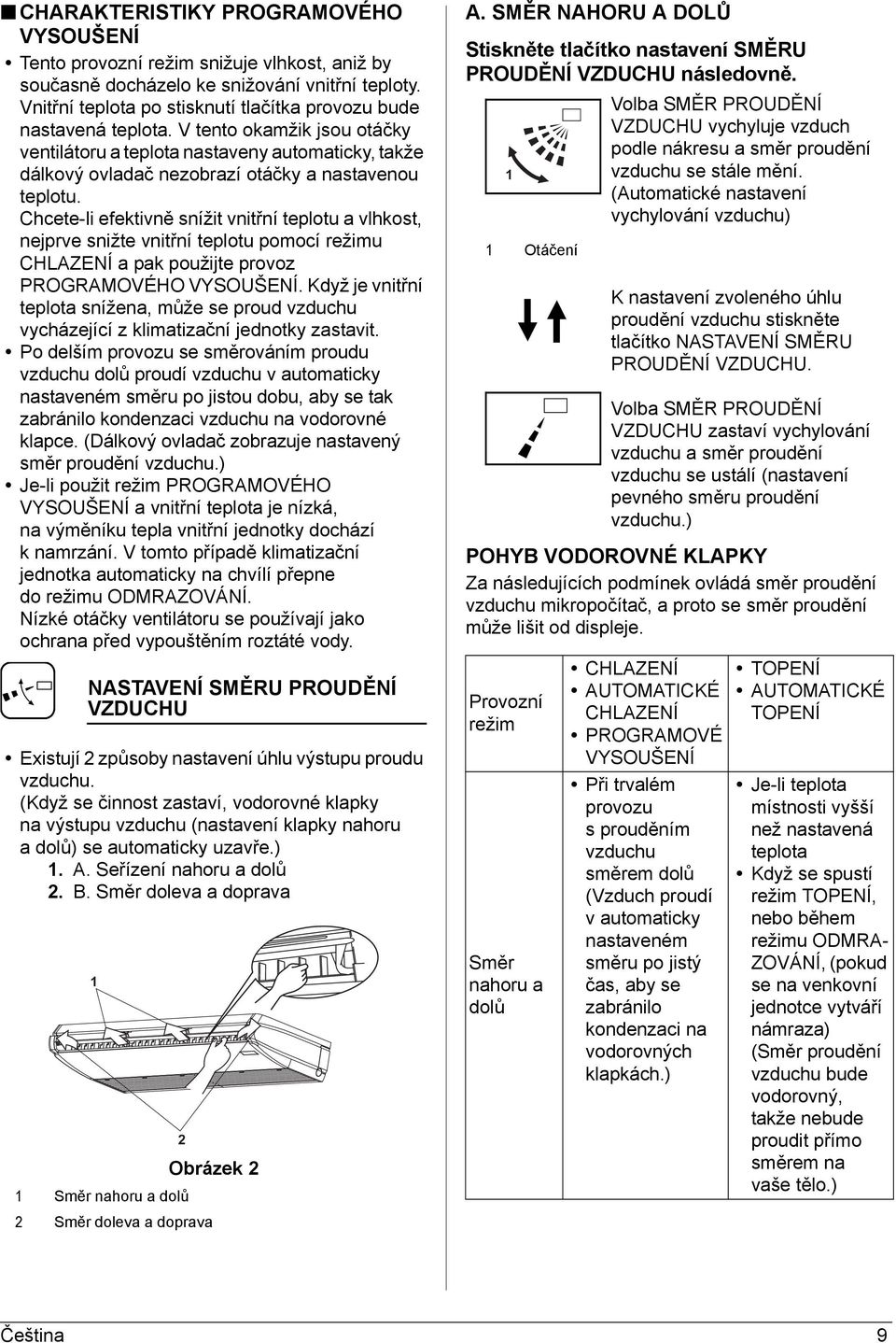 V tento okamžik jsou otáčky ventilátoru a teplota nastaveny automaticky, takže dálkový ovladač nezobrazí otáčky a nastavenou teplotu.