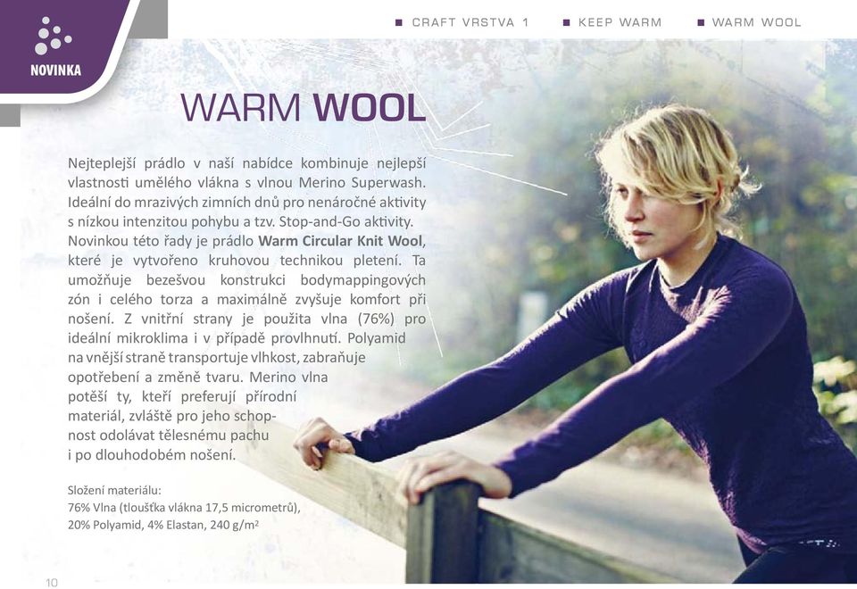 Novinkou této řady je prádlo Warm Circular Knit Wool, které je vytvořeno kruhovou technikou pletení.