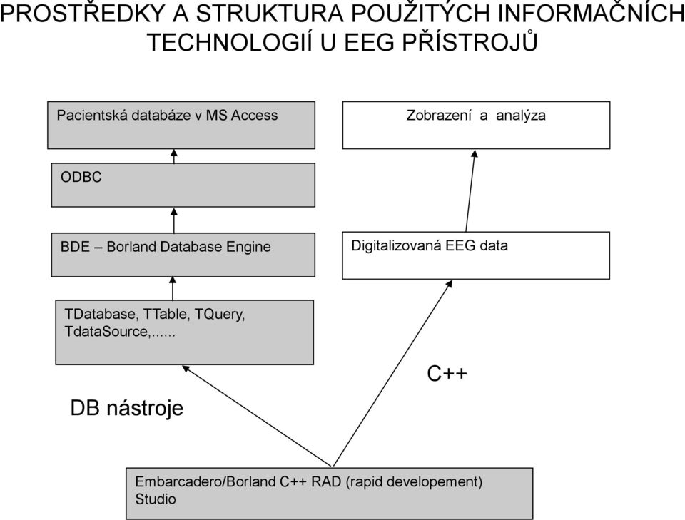 Database Engine Digitalizovaná EEG data TDatabase, TTable, TQuery,