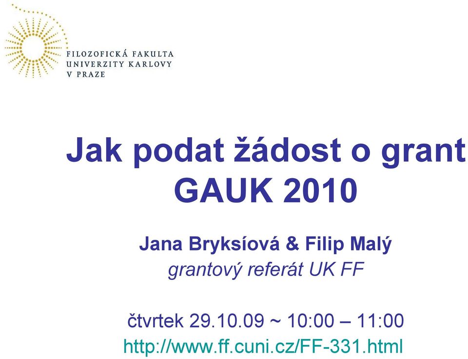 referát UK FF čtvrtek 29.10.